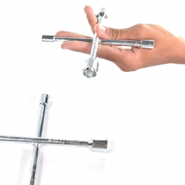 Cross Rim Wrench, Way Car Wheel Screws Wrench Brace Spanner With Mini Screwdriver Repair Tools