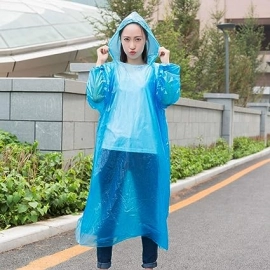 Portable Adult Rain Coat, Raincoat Waterproof Button Cardigan Portable Raincoat