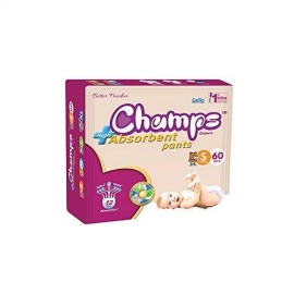 Premium Champs High Absorbent Pant Style Diaper Small Size, 60 Pieces