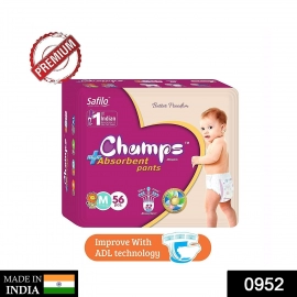 Premium Champs High Absorbent Pant Style Diaper Medium Size, 40 Pieces (952_Medium_40)