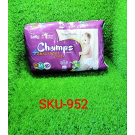 Premium Champs High Absorbent Pant Style Diaper Medium Size, 40 Pieces (952_Medium_40)