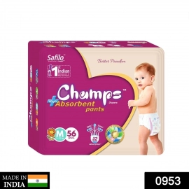 Premium Champs High Absorbent Pant Style Diaper Medium Size, 56 Pieces