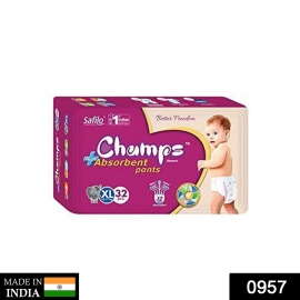 Premium Champs High Absorbent Pant Style Diaper Extra Large (XL) Size, 46 Pieces