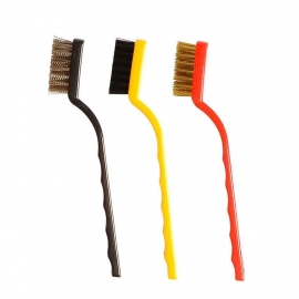 Mini Wire Brush Set | Brass, Nylon, Stainless Steel Bristles