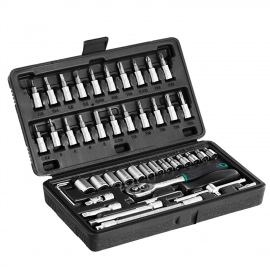 46pcs Metal Combination Tool Kit | 1/4 Socket Set