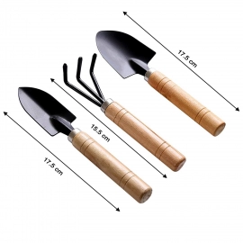 Small sized Hand Cultivator, Small Trowel, Garden Fork | Set of 3