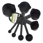 Plastic Measuring Cups And Spoons | 8 Pcs | Black