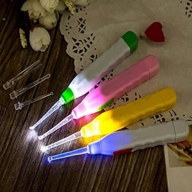 LED Flashlight Earpick With Tweezer