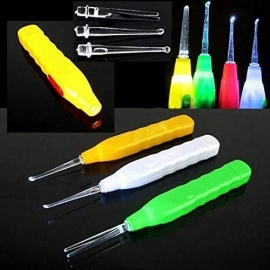 LED Flashlight Earpick With Tweezer
