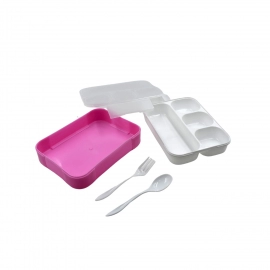 Lunch Box 4 Compartment With Leak Proof Lunch Box And 2 Spoon