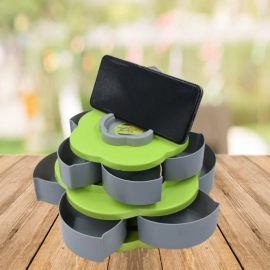 Double Layer Rotary Storage Box Flower Design Wedding Snack 10 Grid Candy Box