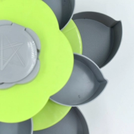 Double Layer Rotary Storage Box Flower Design Wedding Snack 10 Grid Candy Box