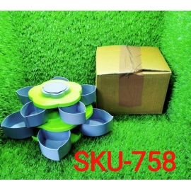 Double Layer Rotary Storage Box Flower Design Wedding Snack 10 Grid Candy Box