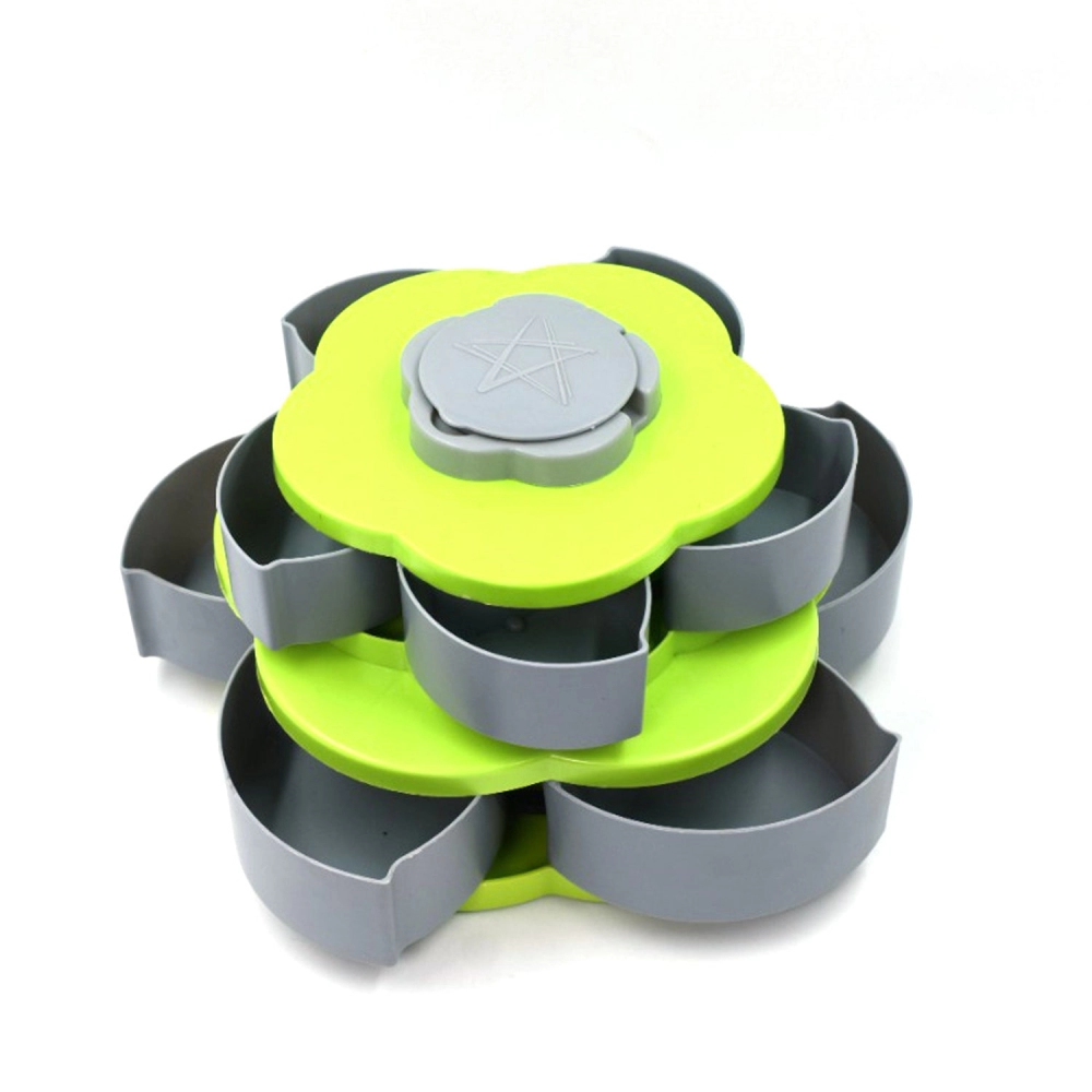 Double Layer Rotary Storage Box Flower Design Wedding Snack 10 Grid Candy Box