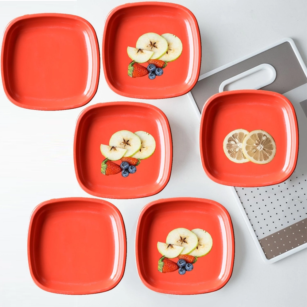 Microwave Safe Quarter Plates  Square 6 Pcs