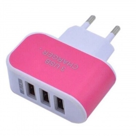 Triple USB 3 Port Wall AC Adapter Charger for Mobile Phone (1Pc Only)
