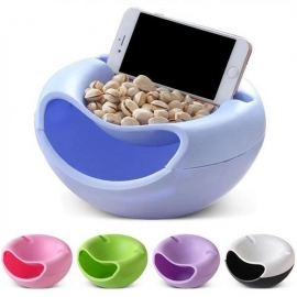 Pista Nut Fruit Platter Serving Bowl With Mobile Phone Holder by HomeFast