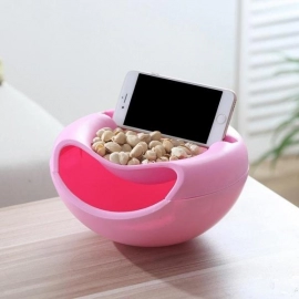 Pista Nut Fruit Platter Serving Bowl With Mobile Phone Holder by HomeFast