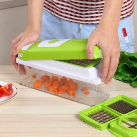 Plastic 13 In 1 Manual Vegetable Grater, Chipser And Slicer