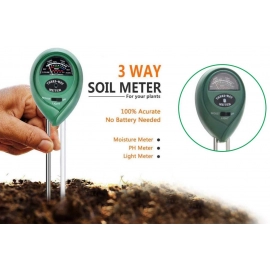 Soil Tester 3-in-1 Plant Moisture Sensor (Green)