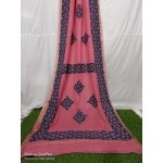 Women's Applique Work on Kota Doria Saree | Pure Kota | Rose Gold