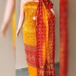 Women's Banarasi Bandhej Ghatchola | Unstitched Suits | Yellow-Orange
