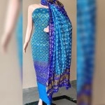 Women's Banarasi Bandhej Ghatchola | Unstitched Suits | Light-And-Dark-Blue