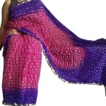 Women's Handmade Bandhani Silk Saree with Unstitched Blouse Piece | Purple-Pink