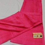 Women's Handwoven Tussar Silk Saree From Bhagalpur | Pink