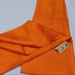 Women's Handwoven Tussar Silk Saree From Bhagalpur | Orange