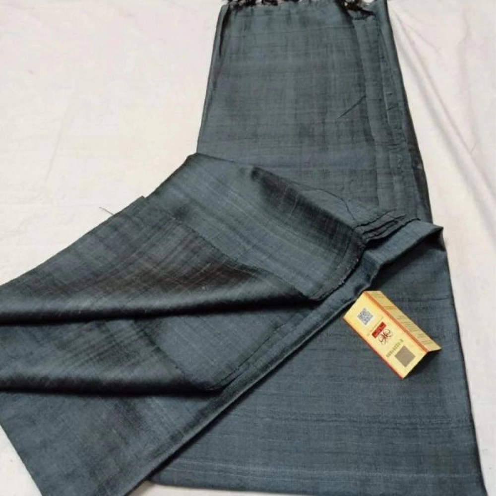 Women's Handwoven Tussar Silk Saree From Bhagalpur | Grey