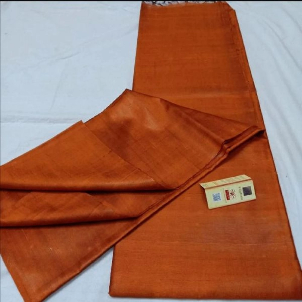 Women's Handwoven Tussar Silk Saree From Bhagalpur | Brown