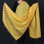 Women's Kantha Work Mulmul Dupatta | Yellow