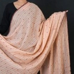 Women's Kantha Work Mulmul Dupatta | Peach