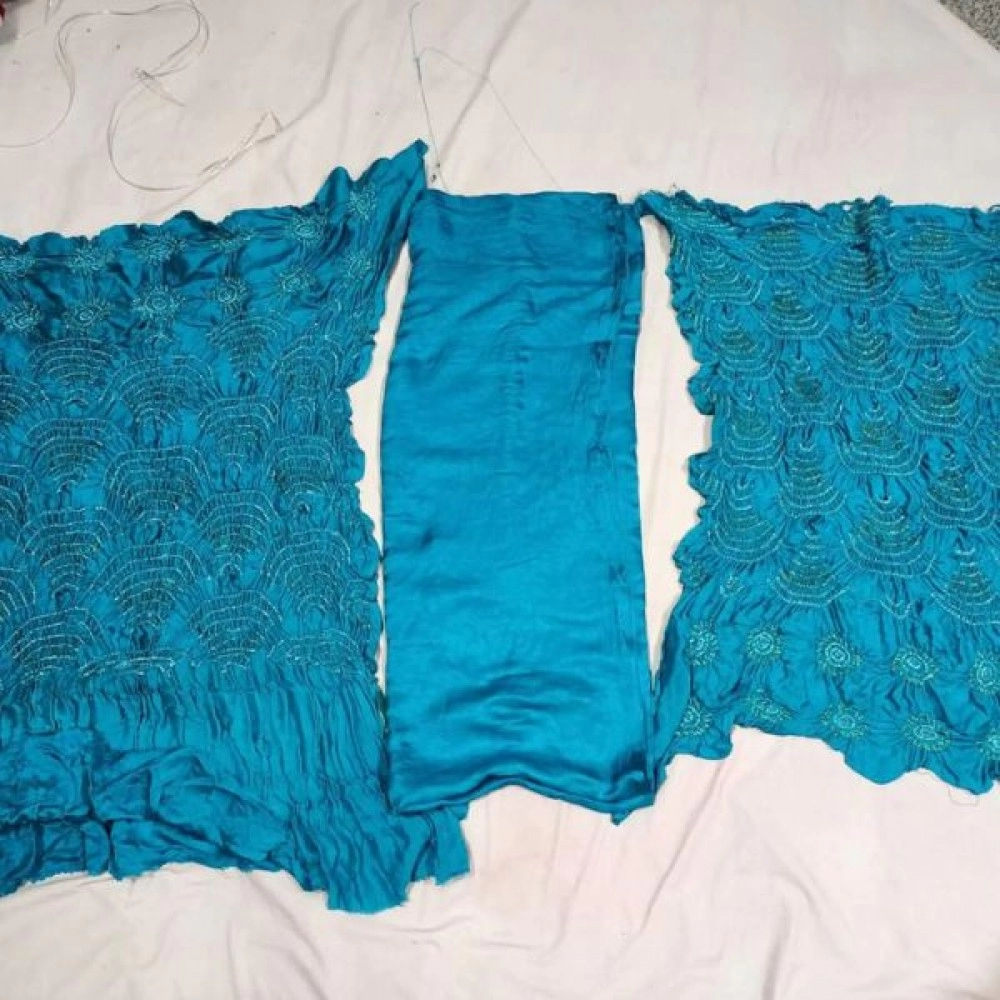 Women's Pure Gajji Silk Unstitched Salwar Suit | Blue