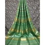 Women's Pure Handloom Tussar Ghicha Silk Saree| Green