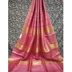 Women's Pure Handloom Tussar Ghicha Silk Saree| Baby Pink