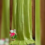 Women's Pure Handwoven Matka Silk Saree | Moss Green