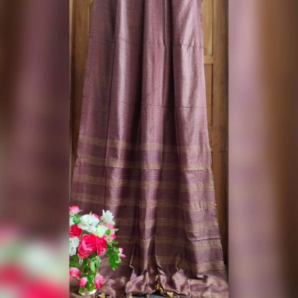 Women's Pure Handwoven Matka Silk Saree | Mountbatten Pink