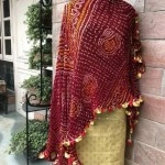 Women's Pure Ojariya/Chinon Dupatta with Firki Gota Work | Maroon