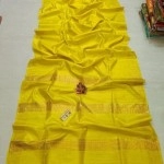 Women's Tassar Ghicha Pure Silk Saree With Golden Pallu And Border | Yellow
