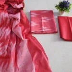 Women's Unstitched Ikkat Cotton Dress Materials | Red-Pink