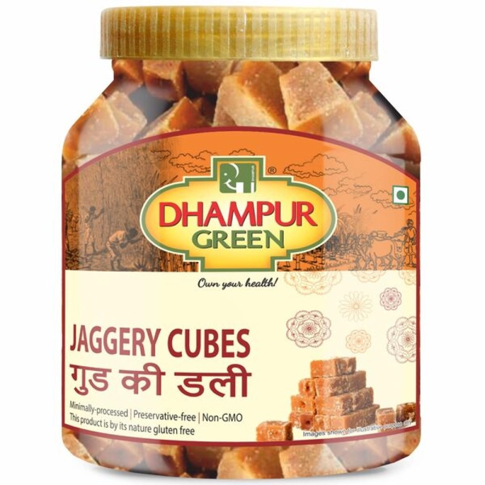 Dhampur Green| JAGGERY CUBES (GUR) 650g (Pack of 2)