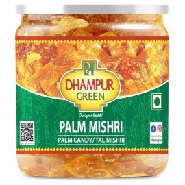 Dhampur Green Natural Palm Mishri | Palm Candy Sugar Tal Mishri Crystals Pure, 350g, No Added Chemicals, Color, Preservatives