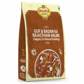 Dhampur Green |Gur & Badam Ka Rajasthani Halwa (Jaggery & Almond Pudding) 300g (Pack of 2)