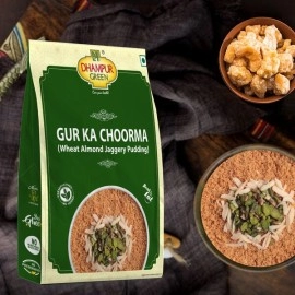 Dhampur Green | Gur ka Choorma White almond Jaggery Pudding |200g (Pack of 2)