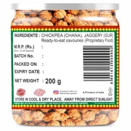Dhampur Green Gur Chana | Jaggery Chickpea Snack | 200 gm ( Pack of 2 ) 