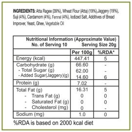 Dhampur Green|Gur Ragi Rusk with Saunf Elaichi 200 g (Pack of 2)