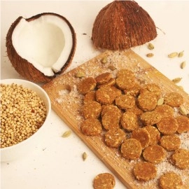 KikiBix Coconut Bites Mini Cookies | No Refined Sugar | 80g ( pack of 2 )