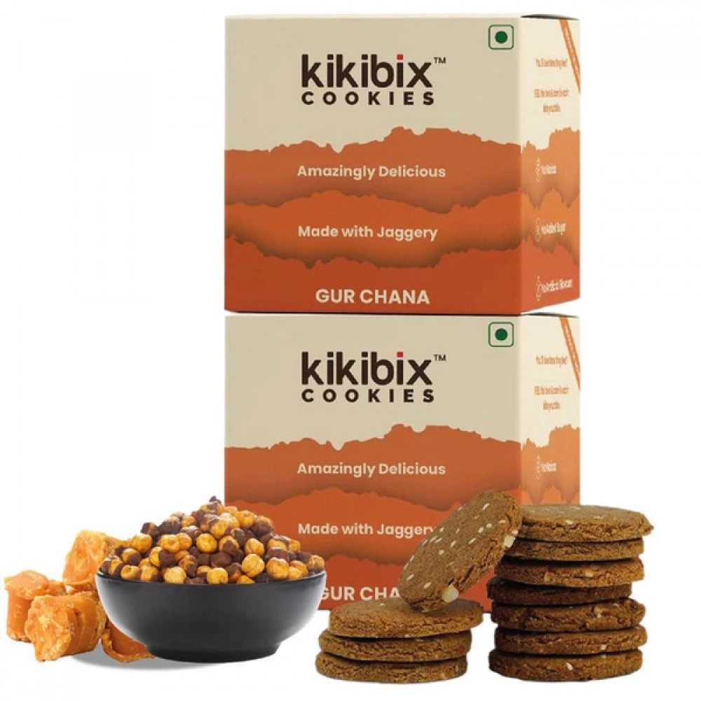 KikiBix Gur Chana Cookies | GrainFree | Sugar Free | 130g ( pack of 2 )